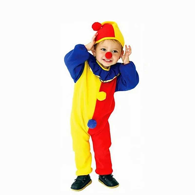 Learn Kids Carnival Clown Circus Cosplay Costumes Halloween Children Boys Girls Baby Birthday Halloween Party Jumpsuit Hat W250117