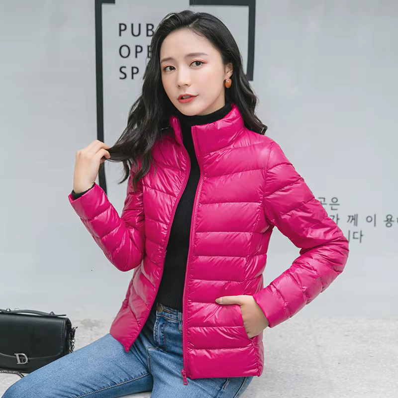 Women Spring Jacket Fashion Short Ultra Lightweight Packable Puffer Coats 15 Colors Female Down Warm Korean Slim Fit Parkas 5Xl