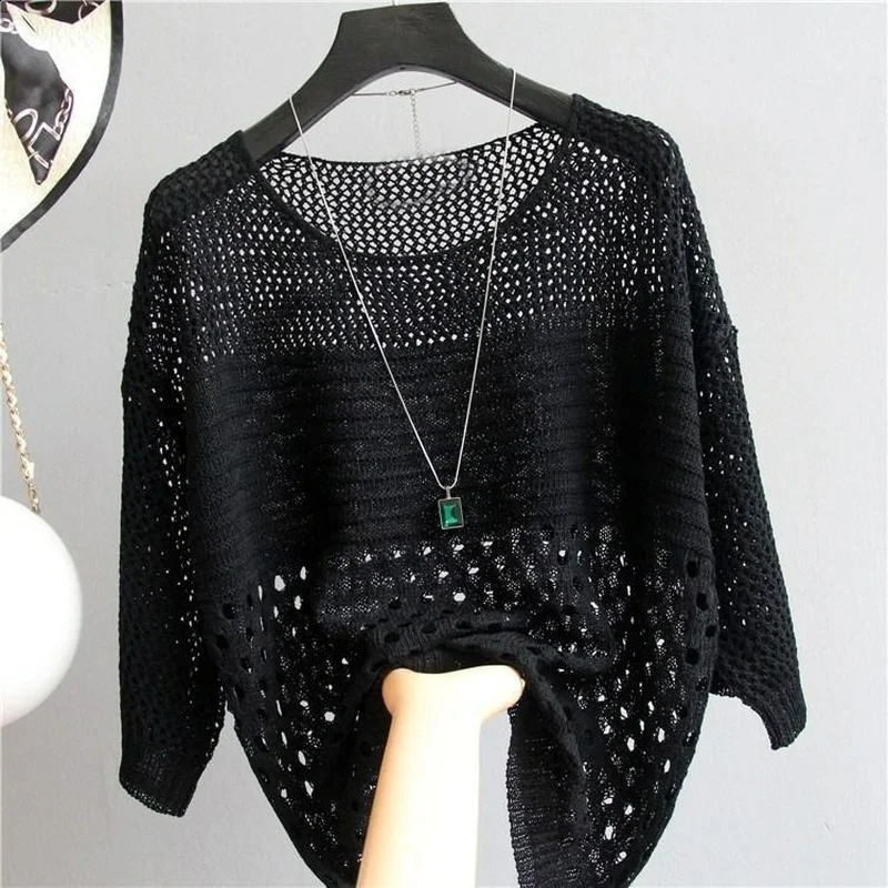 SpringSummer Silk Knitted Tank Top Hollow Thin Bottom Strap Womens Wear White Shirt 250122