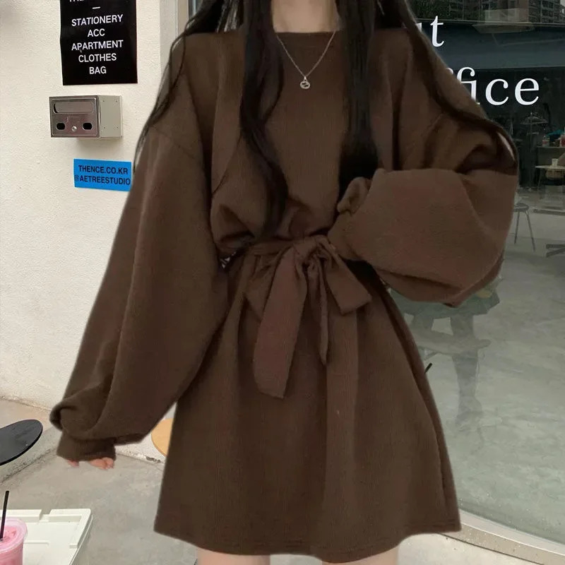 Waist paid A-line dress Spring and Autumn Forest system primitive love dress soft student knee fairy petite 250110