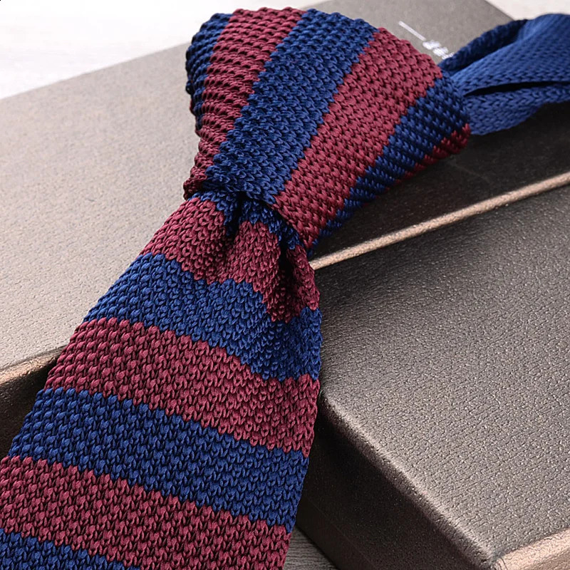 N 6CM Knitted Necktie For Men Korean Style Casual Wool Knitting Neck Tie Dot Striped Cravat Shirt Accessories Suit Neckwear 250114