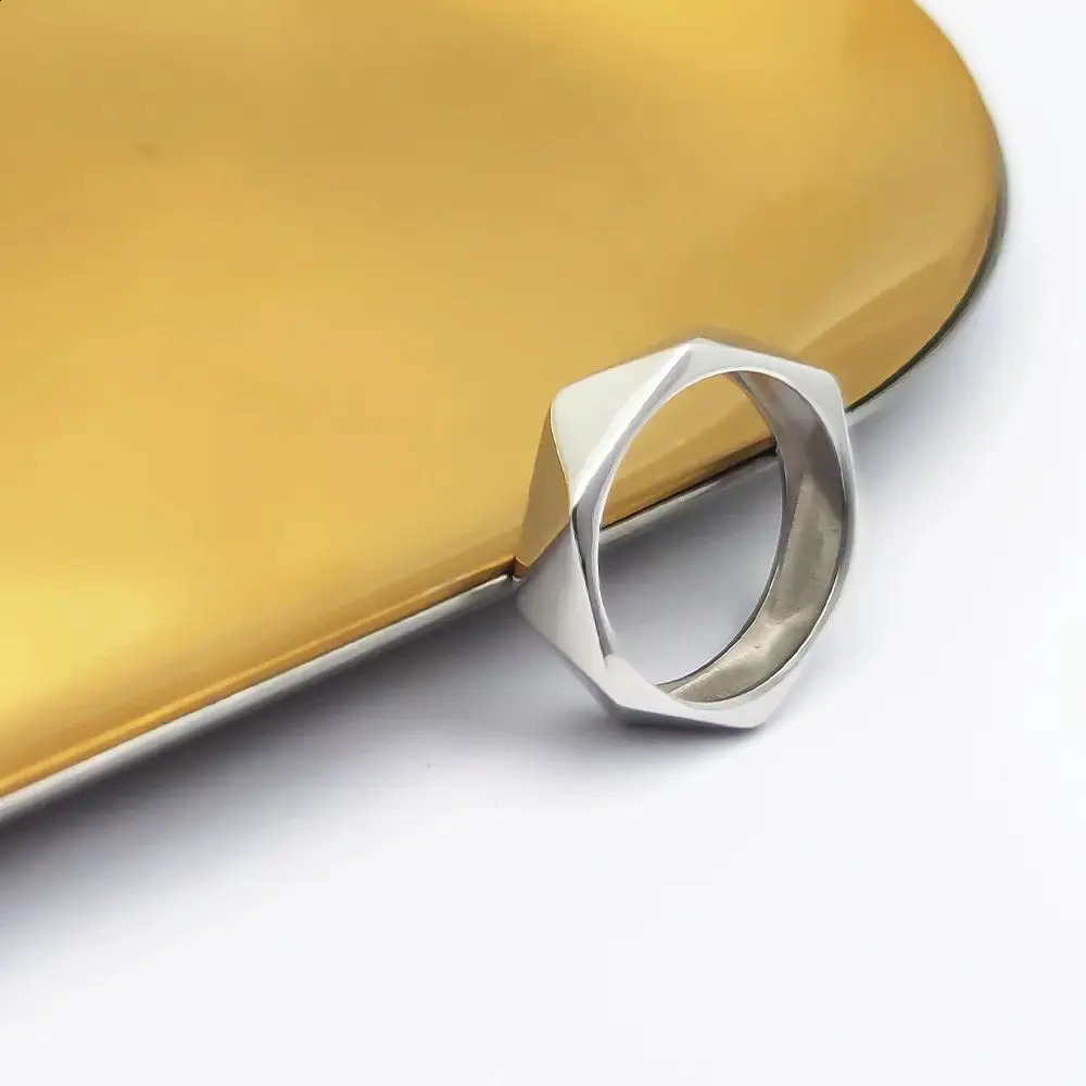 HESHI 925 Sterling Silver Smooth White Simple Triangle Line Rings for Men Women Couple 250117