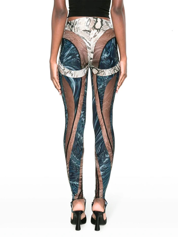 Y2K Print Womens Pants Hipster Panelled All-matched High Waist Skinny Stretch Trousers Female Attractive Street Bottoms 250122