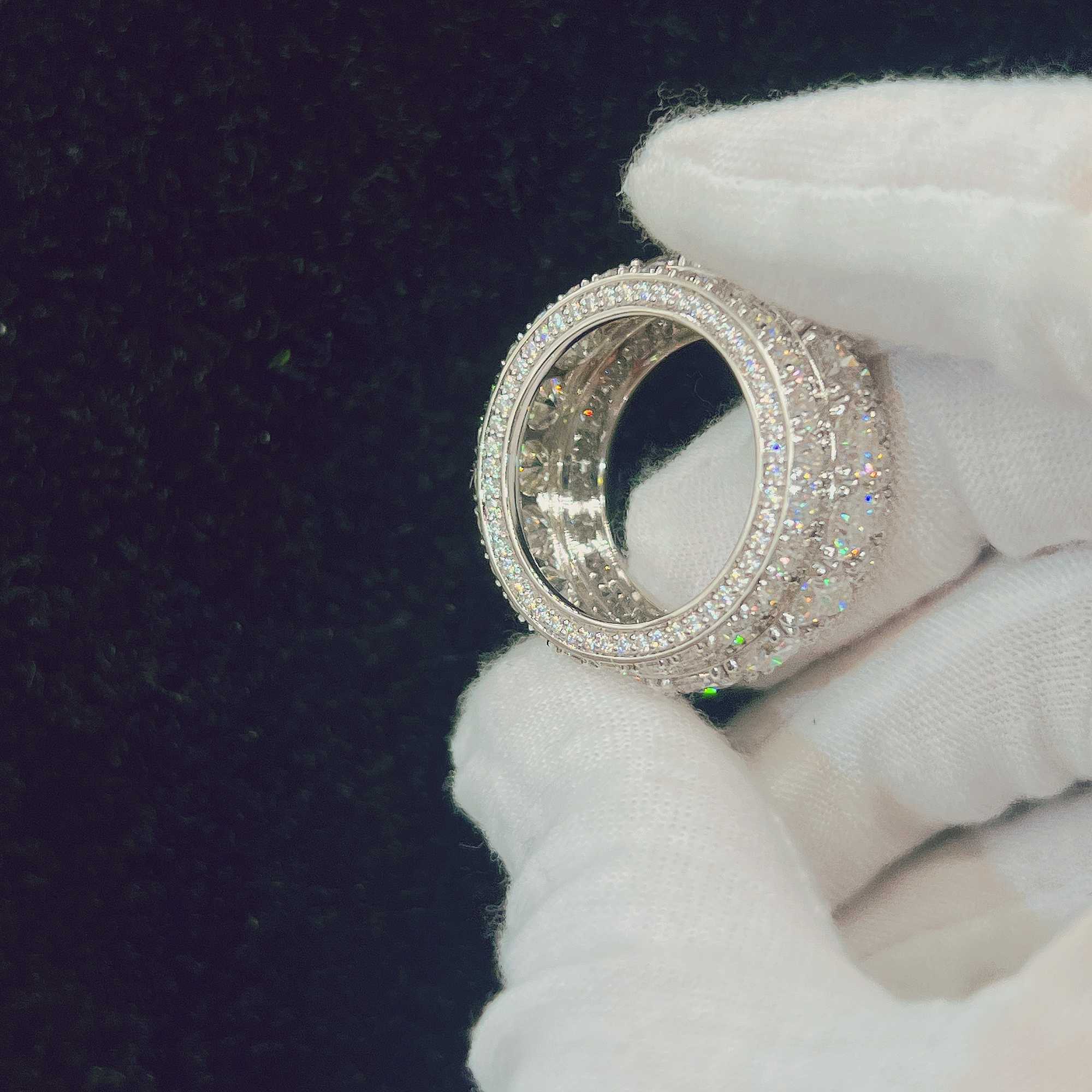 Fine Jewelry New Fashion Pass Tester Diamond Luxury VVS Moissanite Silver 925 Iced out Ring