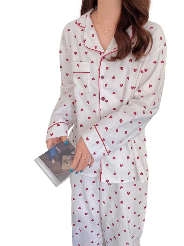 Korean Style Spring Autumn Rest Pajamas for Women Fashion Long Sleeve Pants High Grade Elegant Comfortable Lapel Loungewear 250122