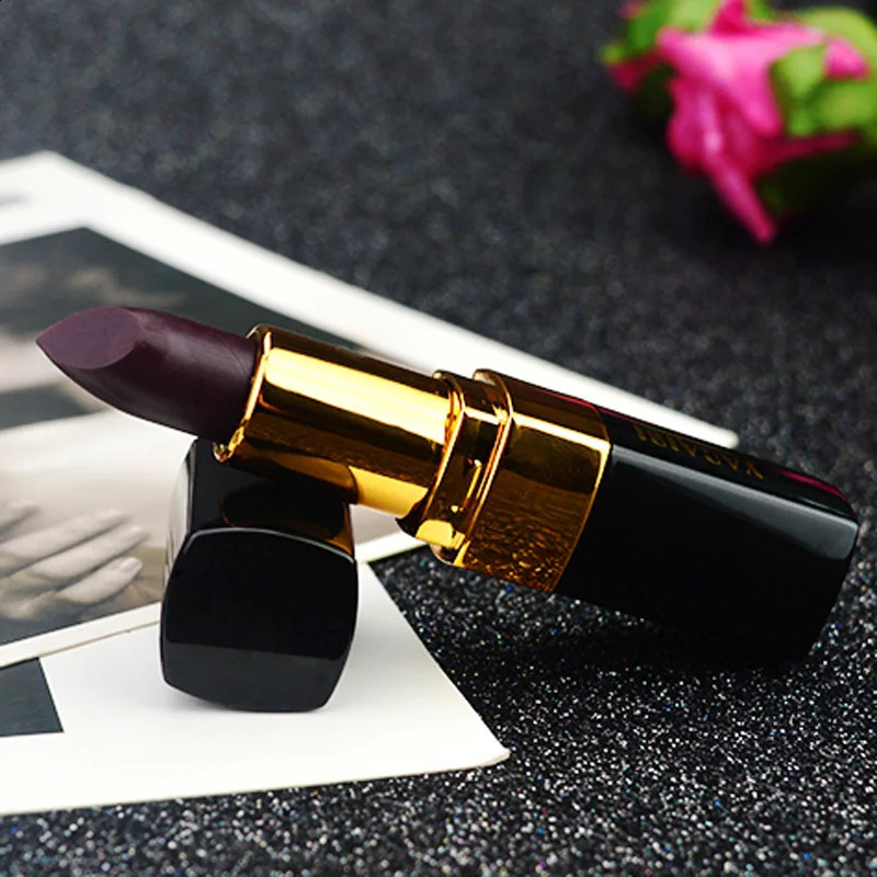Rose extract black lipstick Sexy Red Lip Color changing Waterproof Makeup Long Lasting Matte Lipstick r lip balm 1Pcs 250108