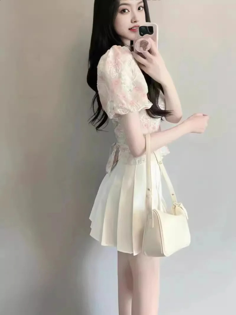 Women Pleated Skirt High Waist ALine Mini School Girl JK Uniform Skater Tennis White Plus Size 250121