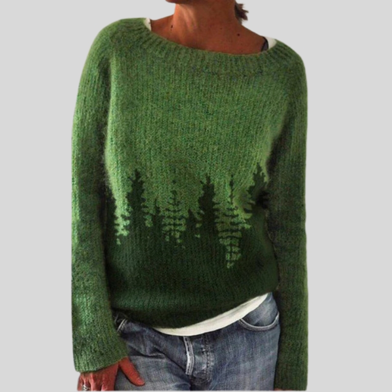 Hot-selling European and American style new sweater women's round neck color matching loose fashion pullover knitted sweater