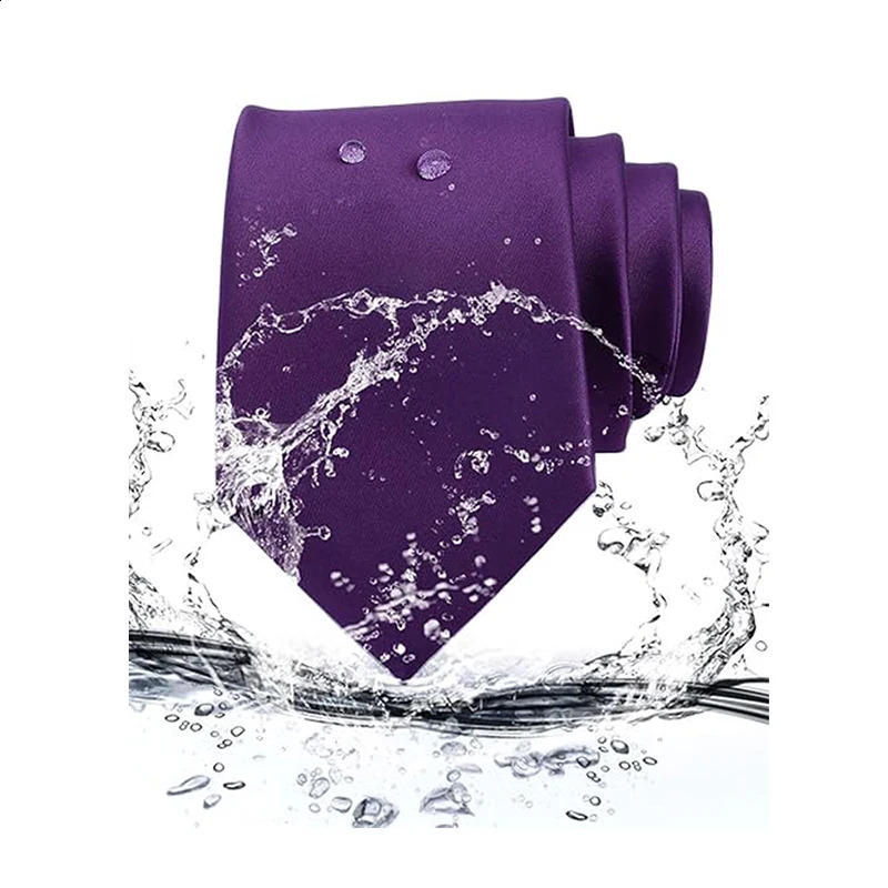 Classic Business Necktie Collar Men Women Quality Stripe Ties Scarves Deep Purple Waterproof British Style Mens Neck Color 250114
