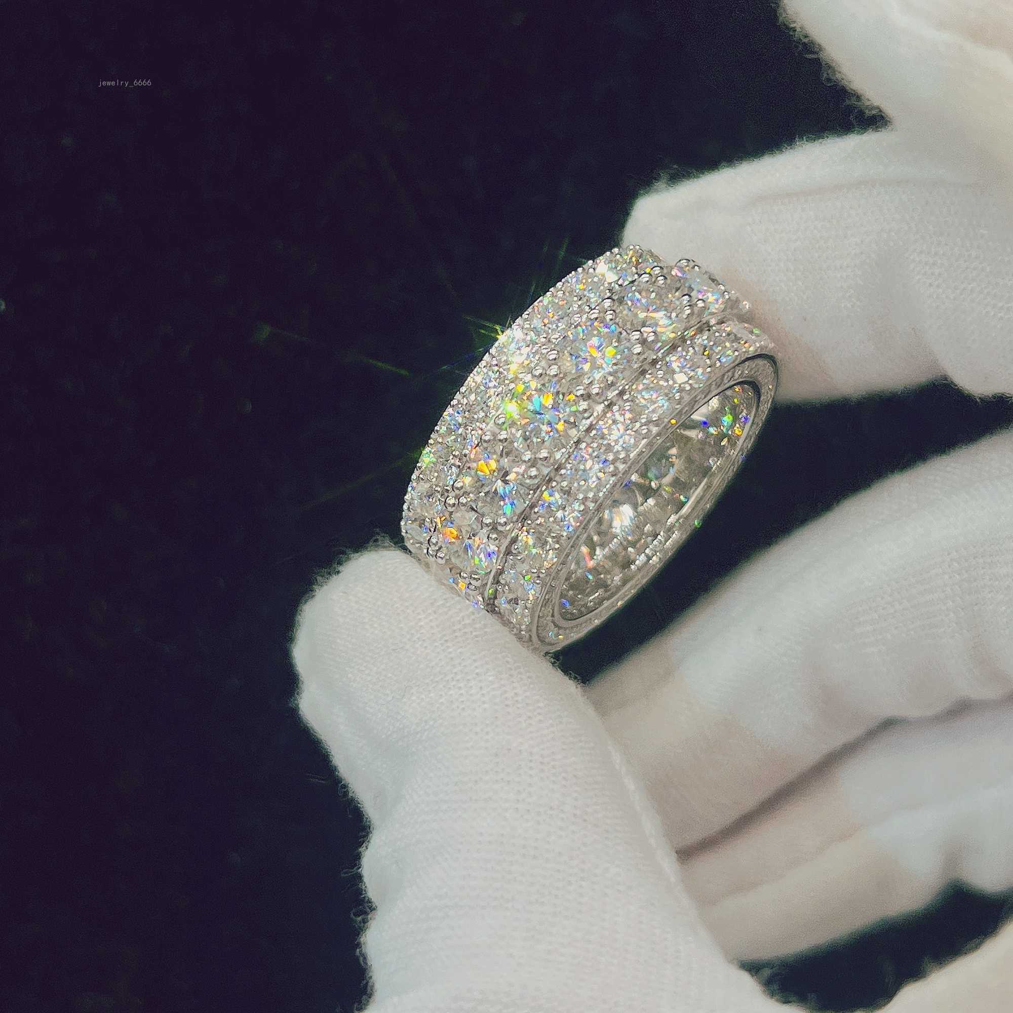 Fine Jewelry New Fashion Pass Tester Diamond Luxury VVS Moissanite Silver 925 Iced out Ring