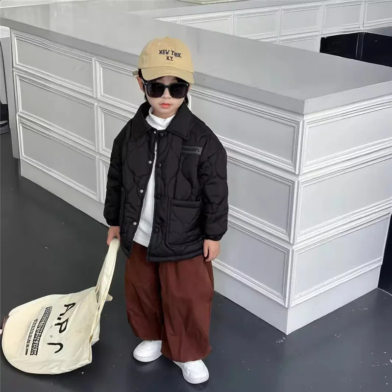 Kids Cotton Coats Spring Childrens Clothing Boys Warm Loose Casual Jackets Autumn Teen Short Cardigan Outerwear 3-10 Years 250114