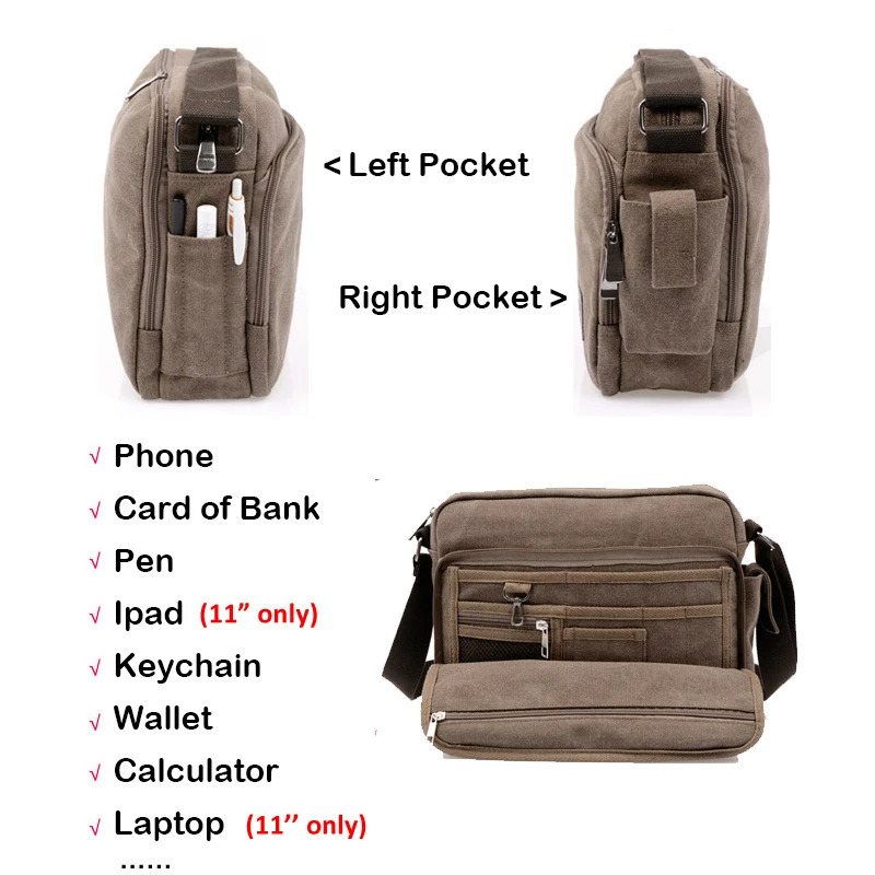 Canvas Bag Men Vintage Cross Body Shoulder Bag Multifunction Casual Travel Messenger Wallet Bolso Outdoor Travel Bag Briefcases 250120
