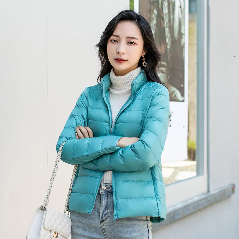 Women Spring Jacket Fashion Short Ultra Lightweight Packable Puffer Coats 15 Colors Female Down Warm Korean Slim Fit Parkas 5Xl