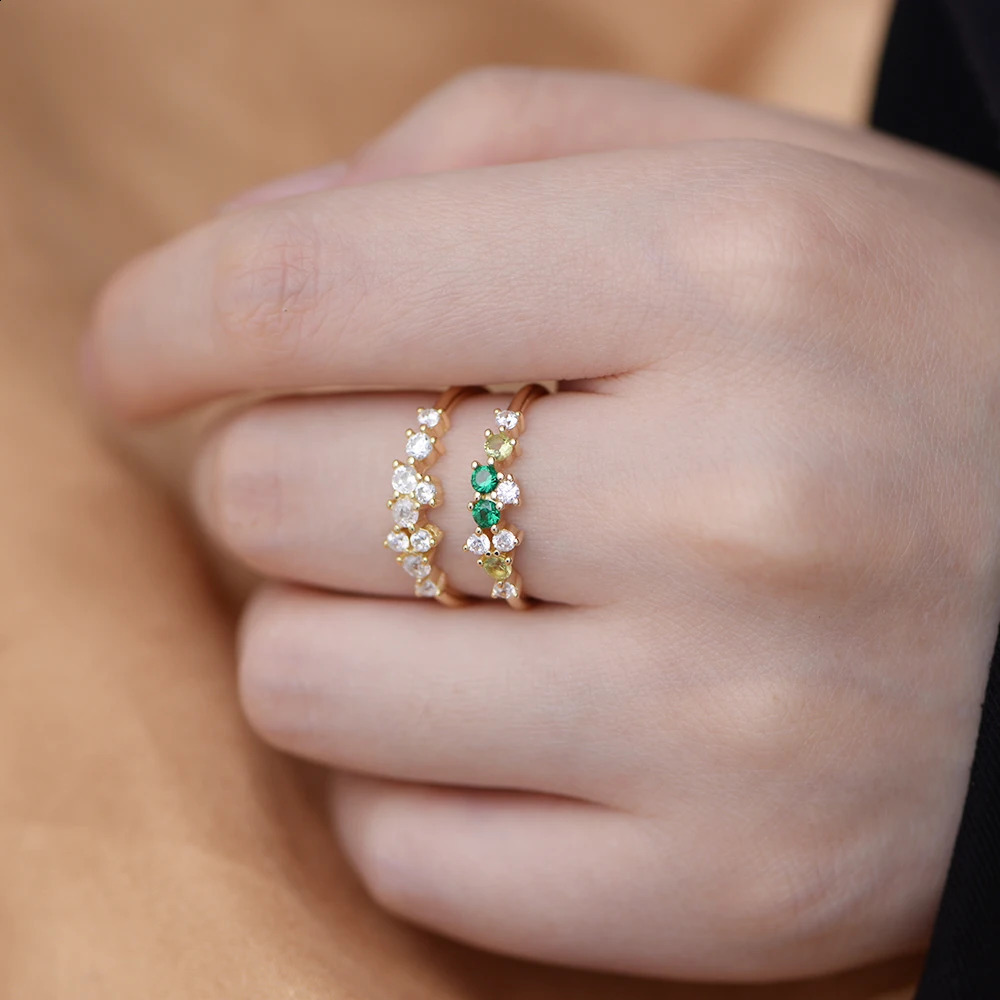 minimalistic birthstone zircon trend the night sky Inspired twinkling stars Stackable cluster rings jewelry for women girls 250121