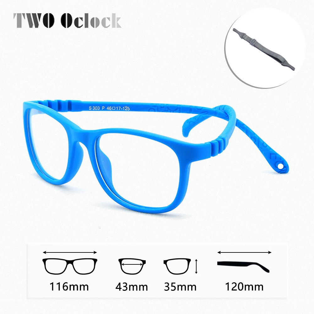 Kids Glasses Frame Children Unbreakable Nonscrew TR90 Silica gel Eyeglasses With Lanyard Optic Infant Spectacles K303 250110
