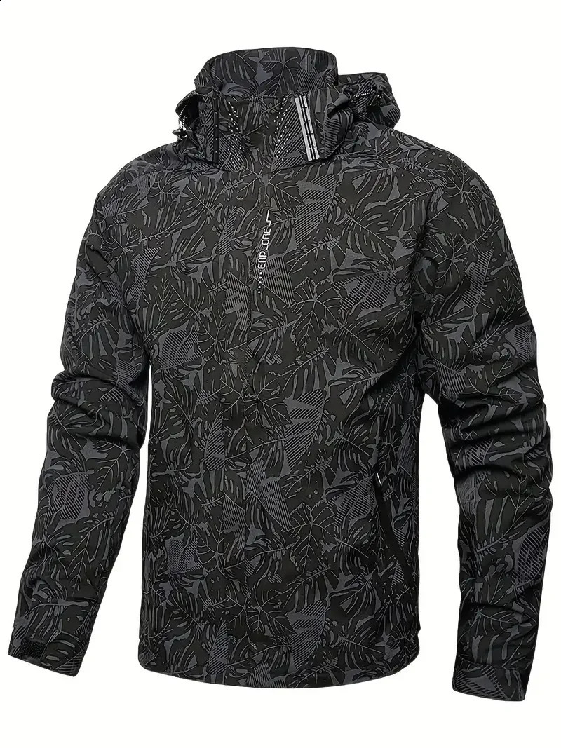 Man Spring Autumn Leisure And Comfortable Outdoor Zipper Windbreaker Fashion Printed Windproof Jacket 250117