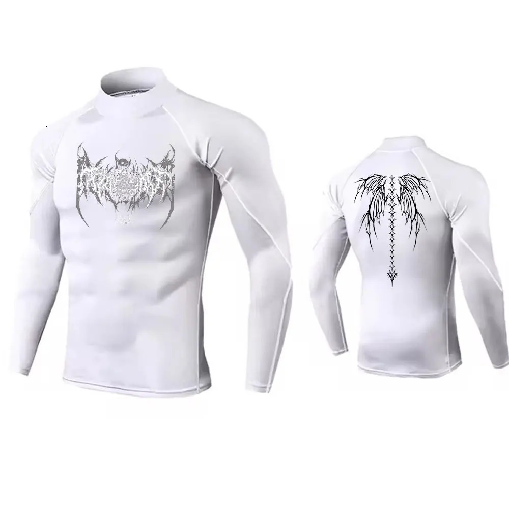 Y2K Mens Turtleneck Compression Shirt Quick Gym Fitness Dry Rash Guard Hight Neck Muscle Athletic Bodybuilding Shirts Summer 250117