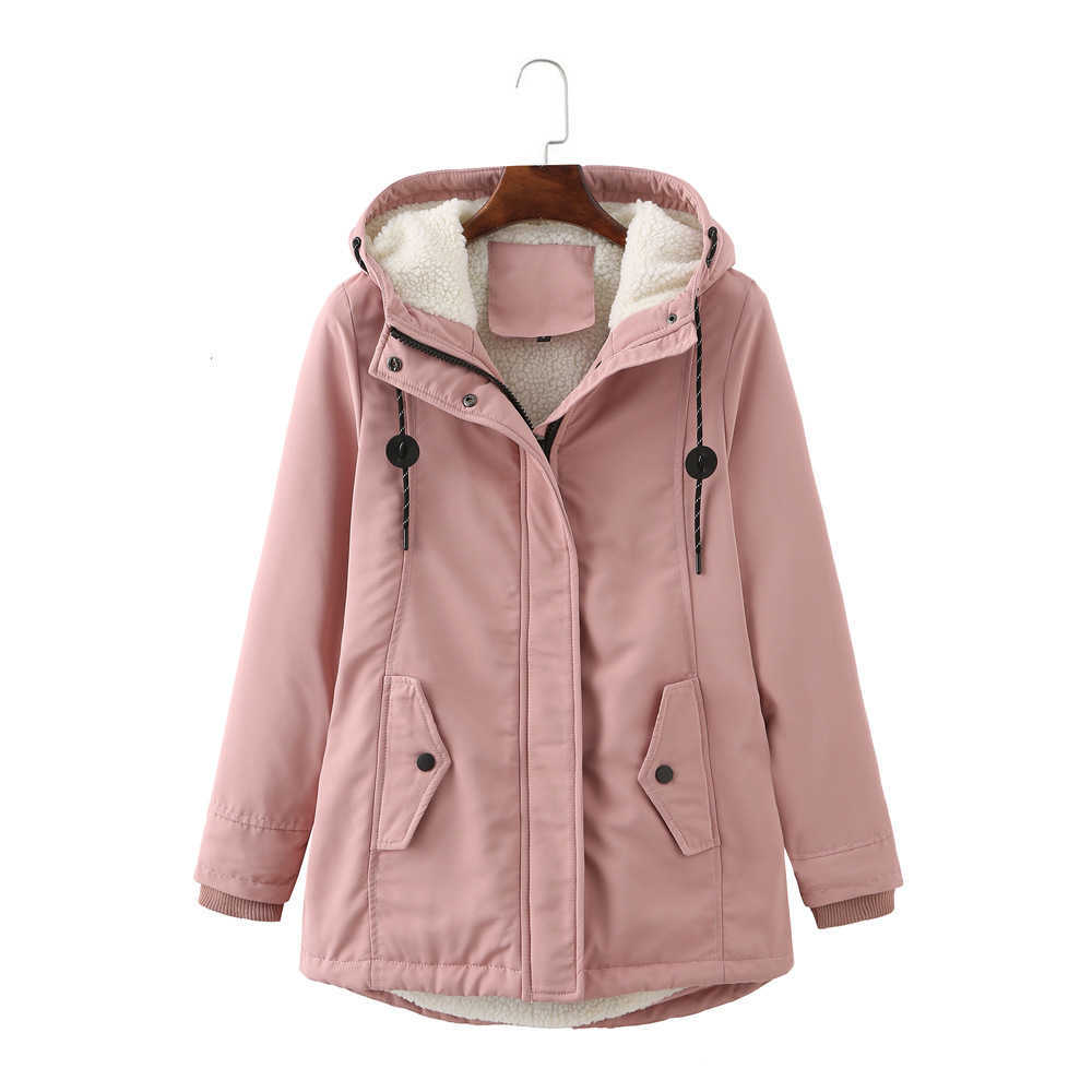 European Womens Hooded Plush Overcomes Winter Warmth And Waist Closing Womens Cotton Padded Clothes Womens Leather Womens Jacket 241209