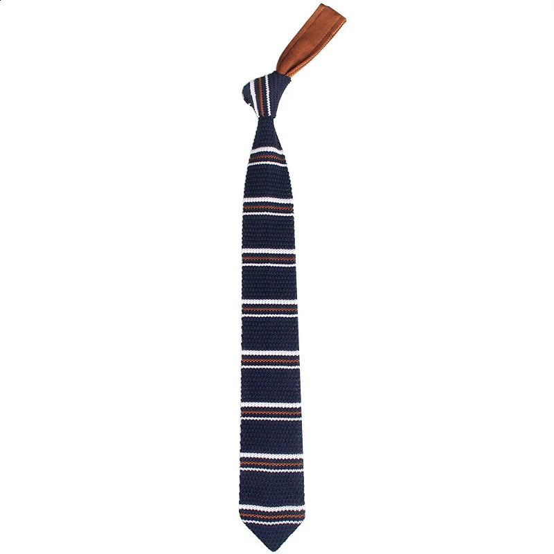 Handmade 7CM Knitted Wool Neckties Fashion British Casual Striped Ties For Men Women Green Long Cravat Neckwear Shirt Accessory 250114