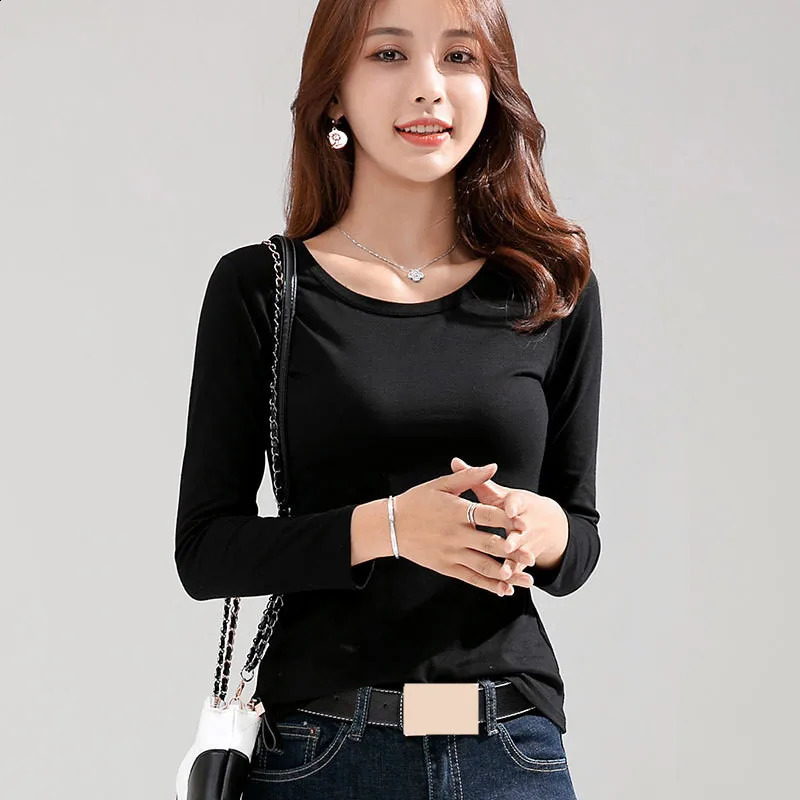 MRMT 2024 Womens Tshirt Slim Pure Cotton 95 Women Longsleeved for Female Thin White Tops Woman Tees Shirt 250114