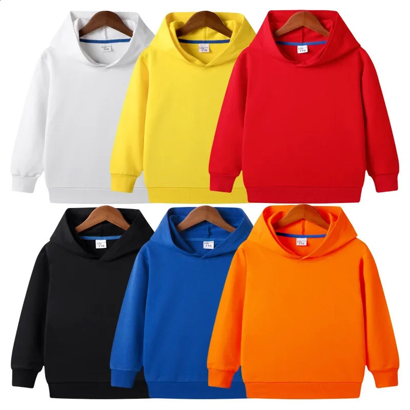 Solid Color Hooded Sweatshirts for Boys 2025 Winter Clothes Girls Casual Soft Cotton Hoodies Warm Kids Long Sleeve Pullover Top 250121