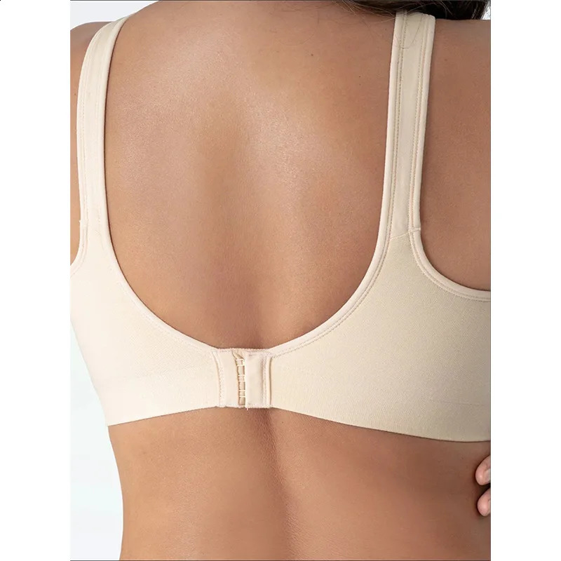 Womens Daily Comfort Wireless Shaper Bra Sexy Bright Silk Decoration Lingerie Female Removable Pad Underwear S4XL C06 250122