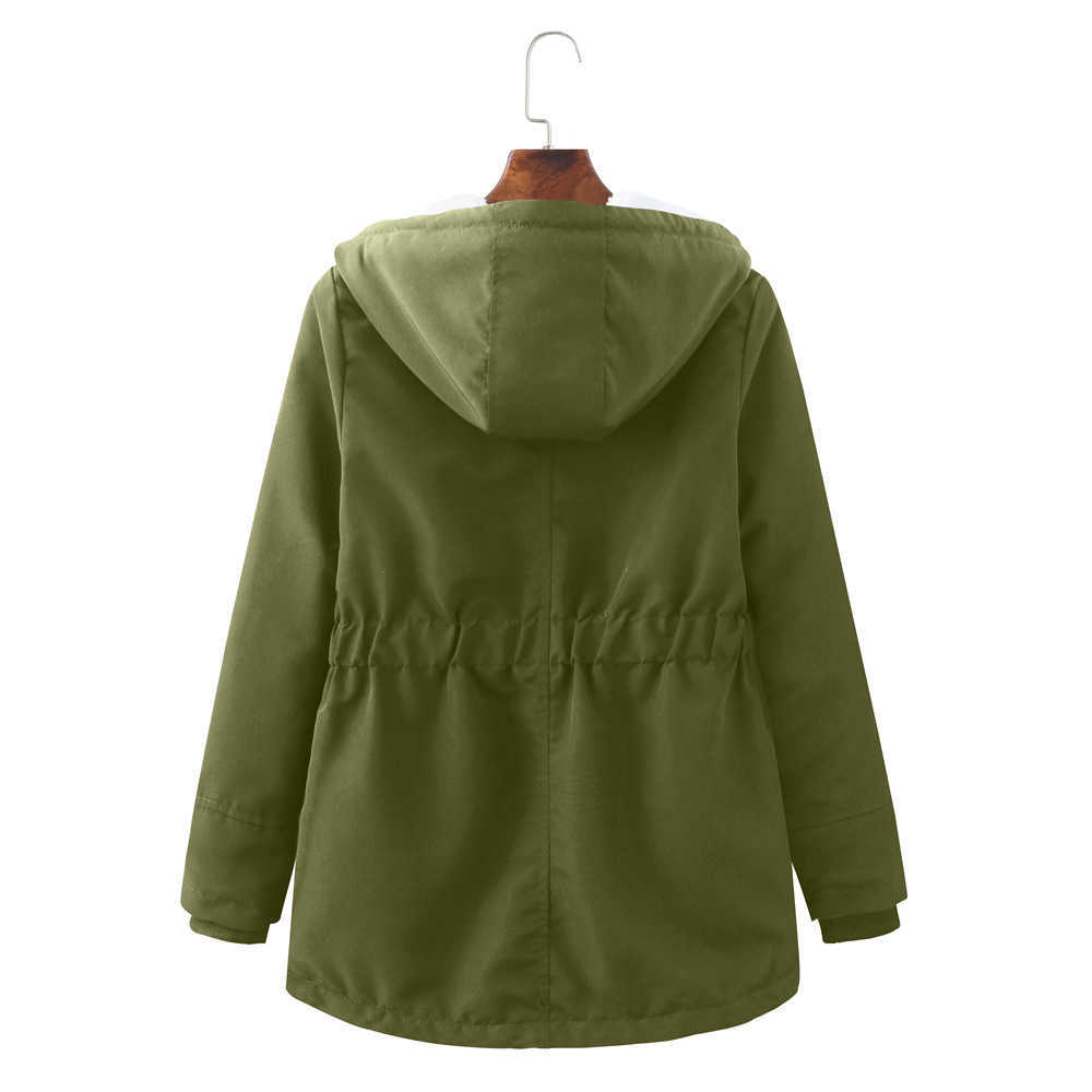 European Womens Hooded Plush Overcomes Winter Warmth And Waist Closing Womens Cotton Padded Clothes Womens Leather Womens Jacket 241209