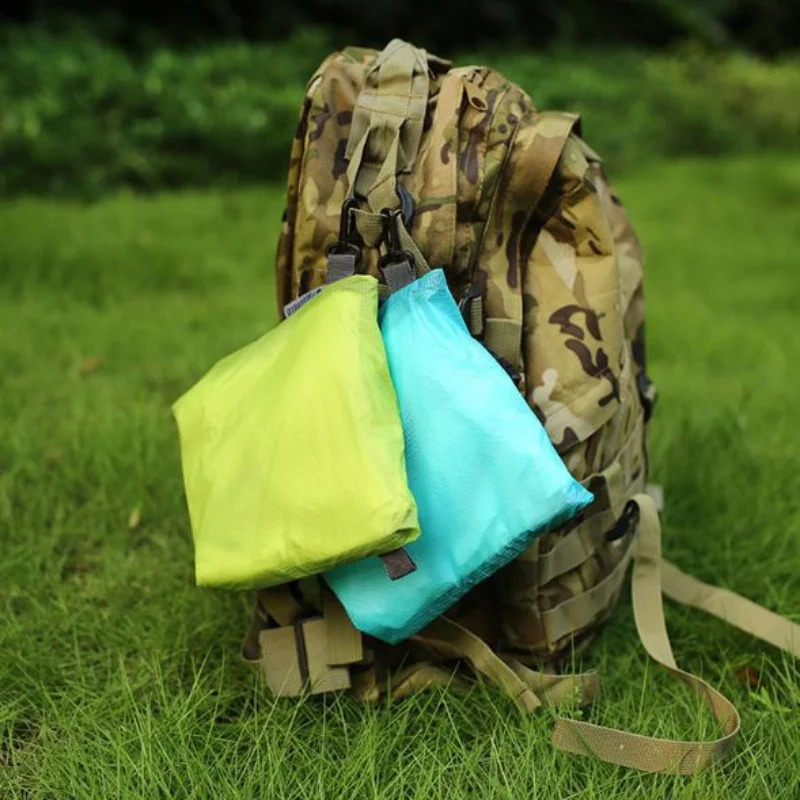 Waterproof Pocket Zipper Nylon Coated Silicon Hook Pouch Portable Organizer Reusable Outdoor Camping Hiking Storage Bag Travel 250121
