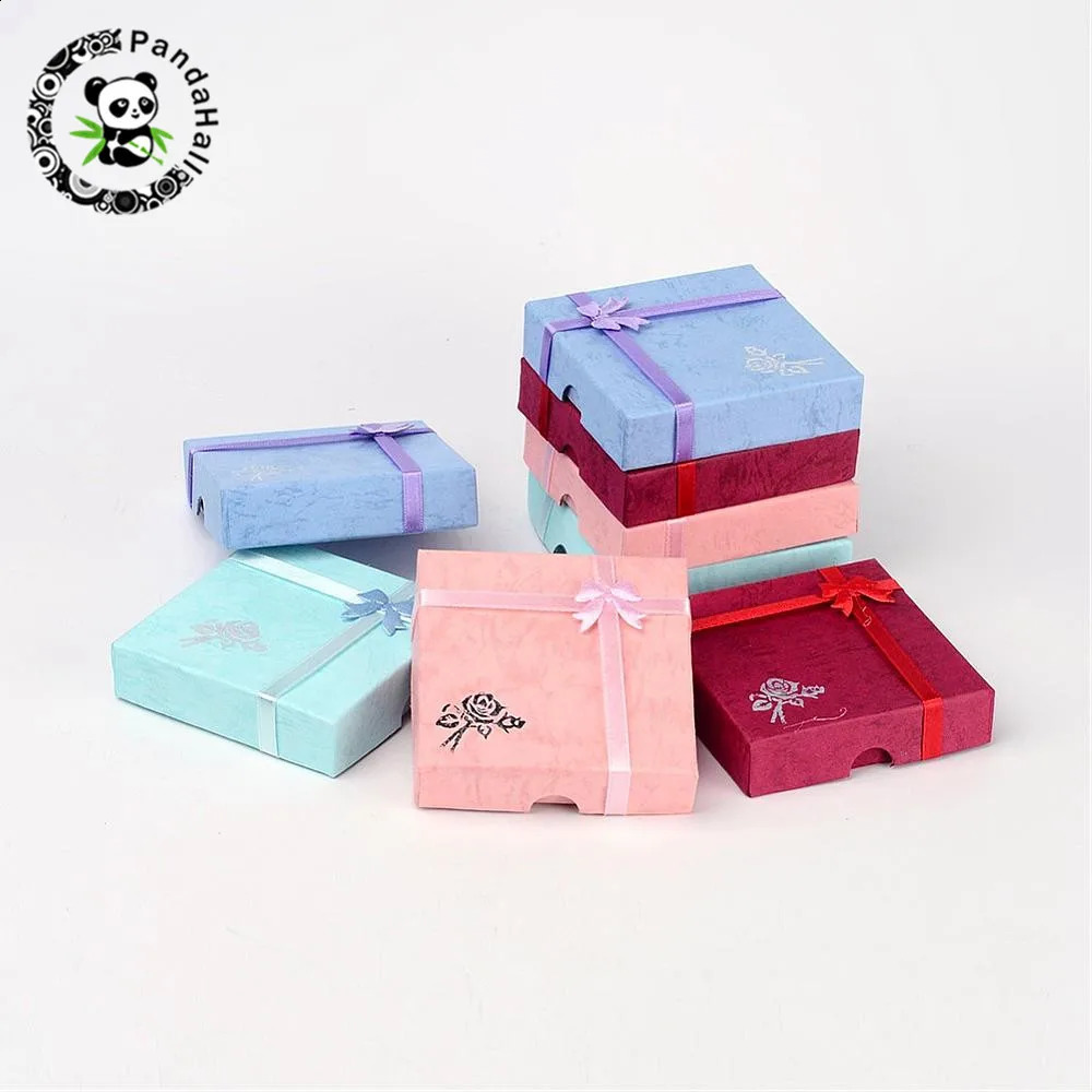 12pcs Jewelry Gift Boxes Bracelets Earring Ring Necklace Jewelry Set Box Square Round Packaging Cases Display Cardboard Mixed 250117