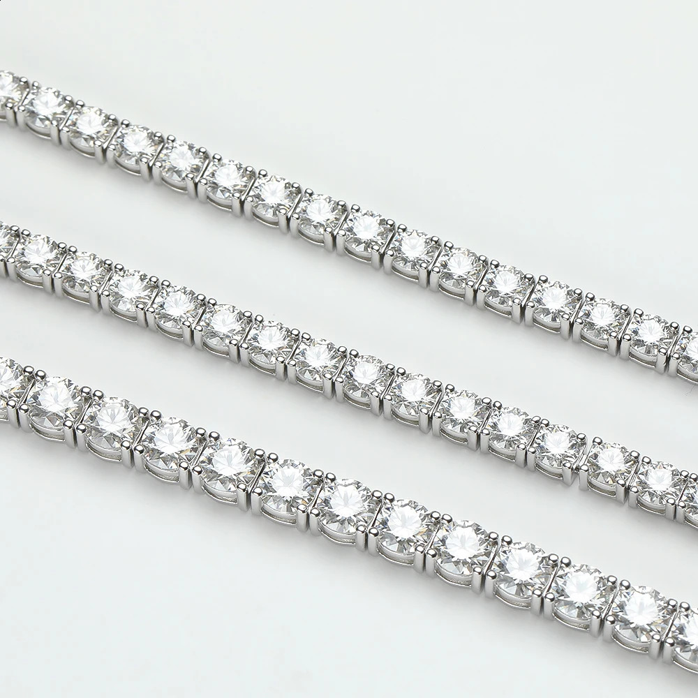 2-6.5mm Real D Color Full Tennis Bracelet for Women Man 925 Sterling Silver Bracelets with GRA Certified Fine Jewelry 250121
