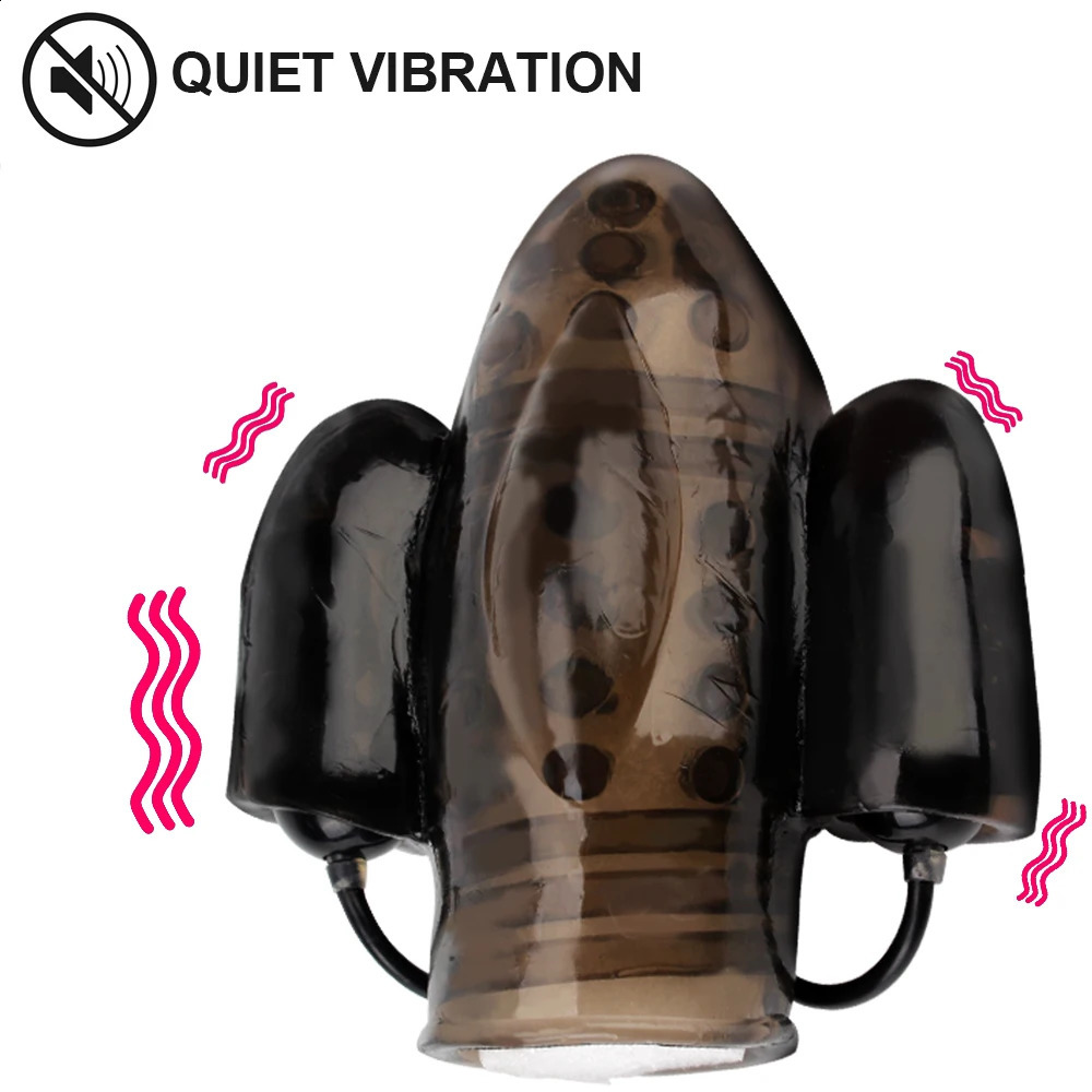 Cock Sleeve Sex Toys for Men Male Masturbator 10 Modes Glans Sucking Delayed Ejaculation Trainer Penis Vibrator Silicone Spikes 250108