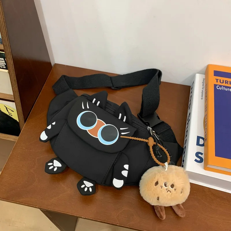 Student Chest Bag Waist Packs Women Bag Fashion Cute Cat Cartoon Heart Leisure Korean Style Crossbody Bags Shoulder Bag 250122