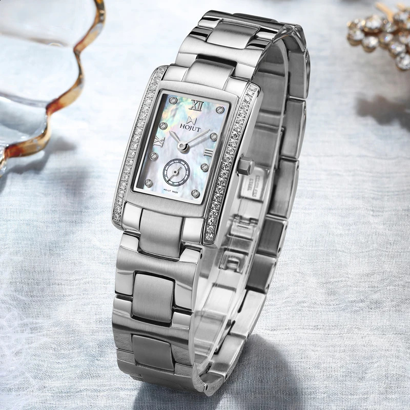 Classic square waterproof stainless steel material womens quartz watch 250707