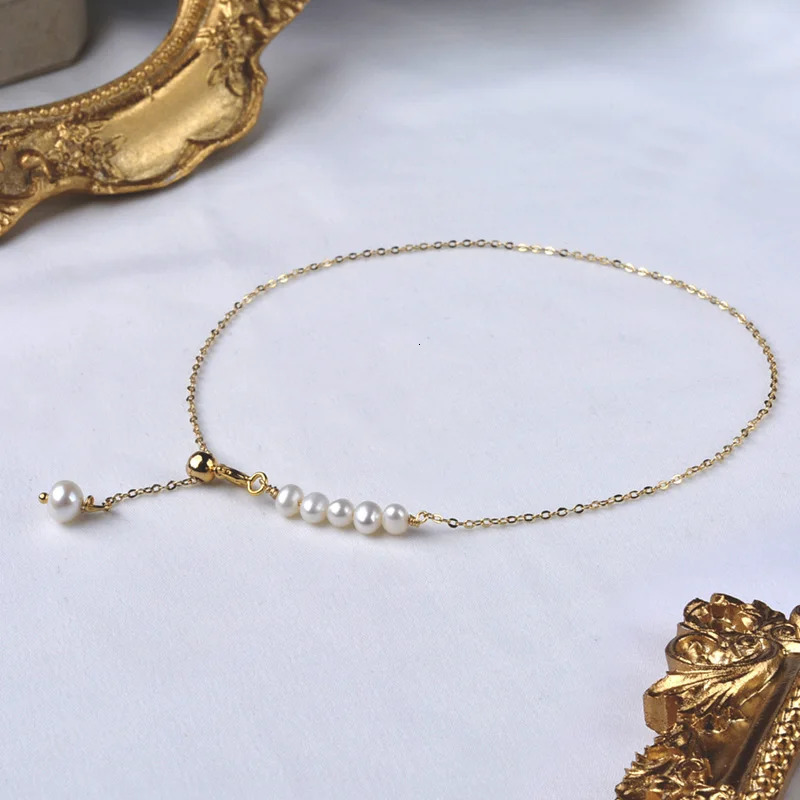 XF800 Pearl Necklace Natural Freshwater 14K Gold Filled Chain Original Handmade Customization Exquisite Jewelry Girl Gift 250110