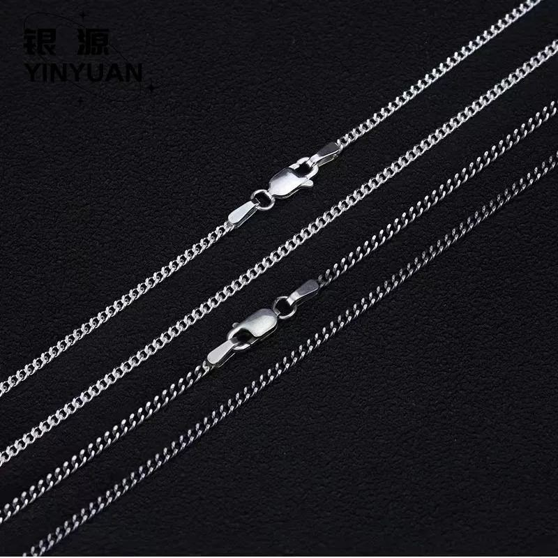 BOCAI 100% 925 Sterling Silver Jewelry Accessories Trendy Punk Hip Hop Mens and Womens Necklaces Cuban Chain Detaj Style 250120