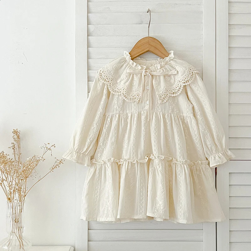 Baby Girls Dress Girls Sweet Girl Dress Ruffle Trim Party Princess Dress Lace Collar Going Out Casual Dresses Little Clothes 250117