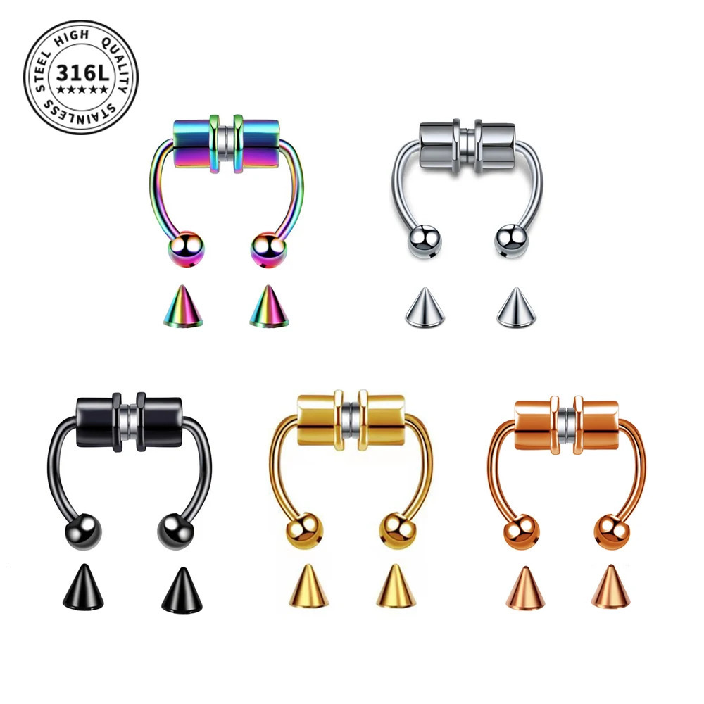 Magnetic Nose Ring Stainless Steel Hypoallergen Hoop Septum Rings for Women Body Piercing Jewelry 1 PC 250110