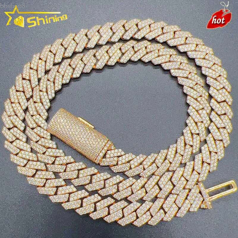 Designer Jewelry Pass Tester Vvs Iced Out 10mm Mens Miami k Necklace Hip Hop Lad Moissanite Dia Bg Cuban Chain