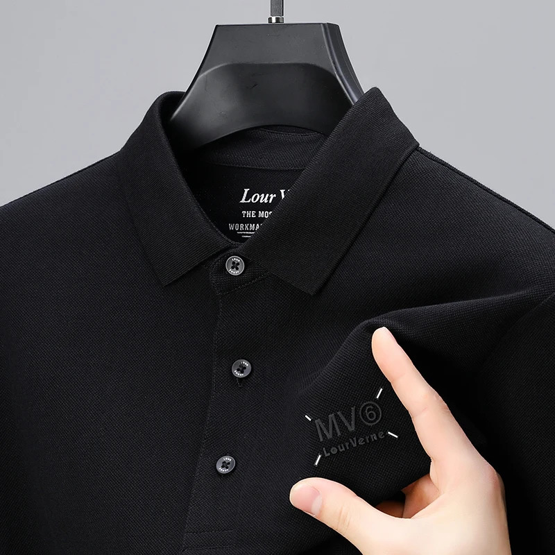 Mens Polo Shirt 2025Summer Embroid Print Short Sleeve Lapel T-Shirt British Business Fashion Breathable Mens 250118