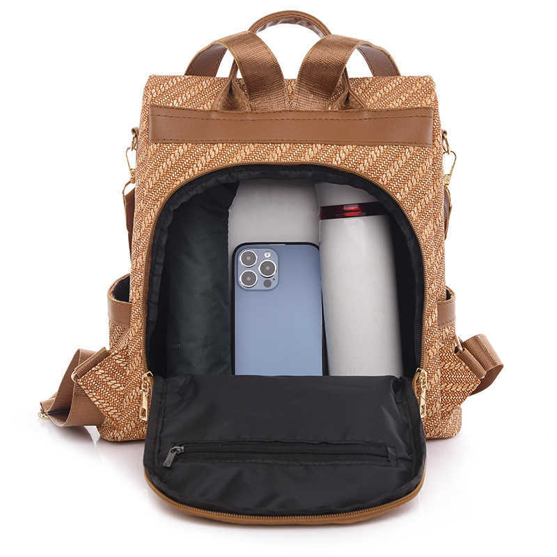 Womens backpack new PU large capacity outdoor travel backpack casual lightweight backpack womens bag