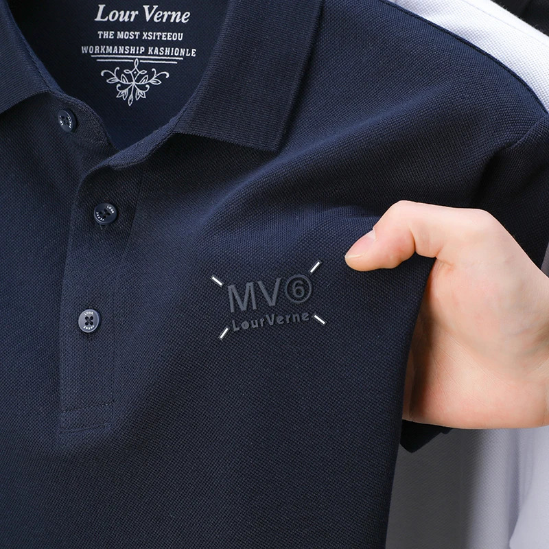 Mens Polo Shirt 2025Summer Embroid Print Short Sleeve Lapel T-Shirt British Business Fashion Breathable Mens 250118