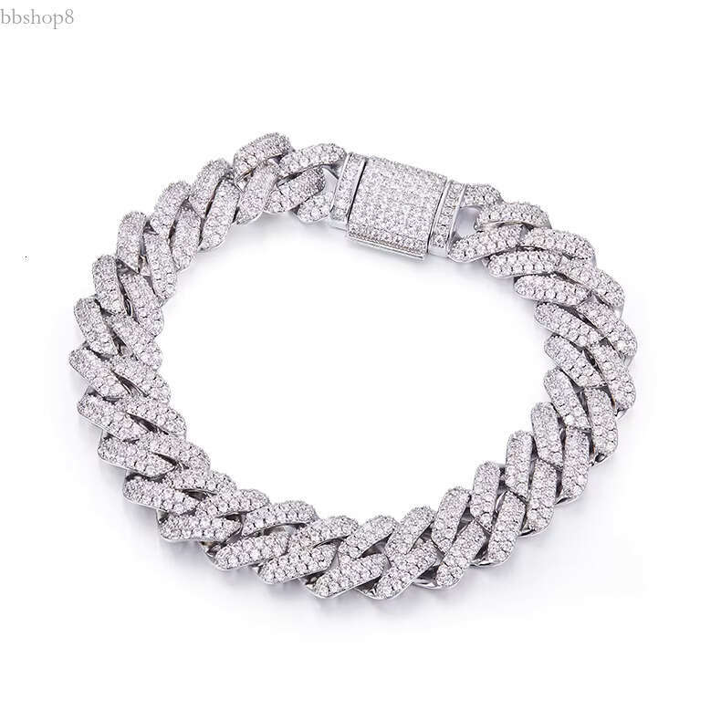 Customized 14mm VVS Moissanite Sterg Sier Cuban Chain Unisex Hip Hop Anniversary Necklace Bracelet For Men