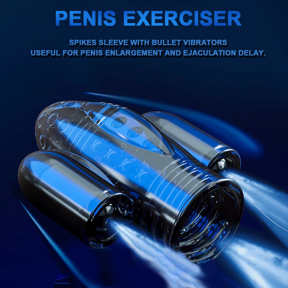 Cock Sleeve Sex Toys for Men Male Masturbator 10 Modes Glans Sucking Delayed Ejaculation Trainer Penis Vibrator Silicone Spikes 250108
