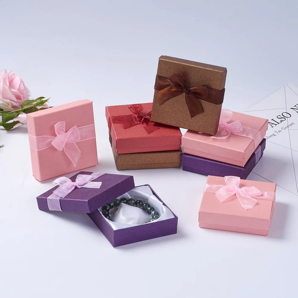 12pcs Jewelry Gift Boxes Bracelets Earring Ring Necklace Jewelry Set Box Square Round Packaging Cases Display Cardboard Mixed 250117