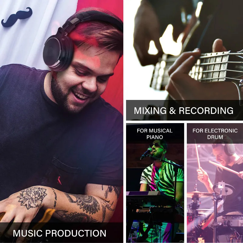 Oneodio Wired Professional Studio Pro 50 DJ Headphones With Microphone Over Ear HiFi Monitor Music Headset Earphone For Phone PC 250108