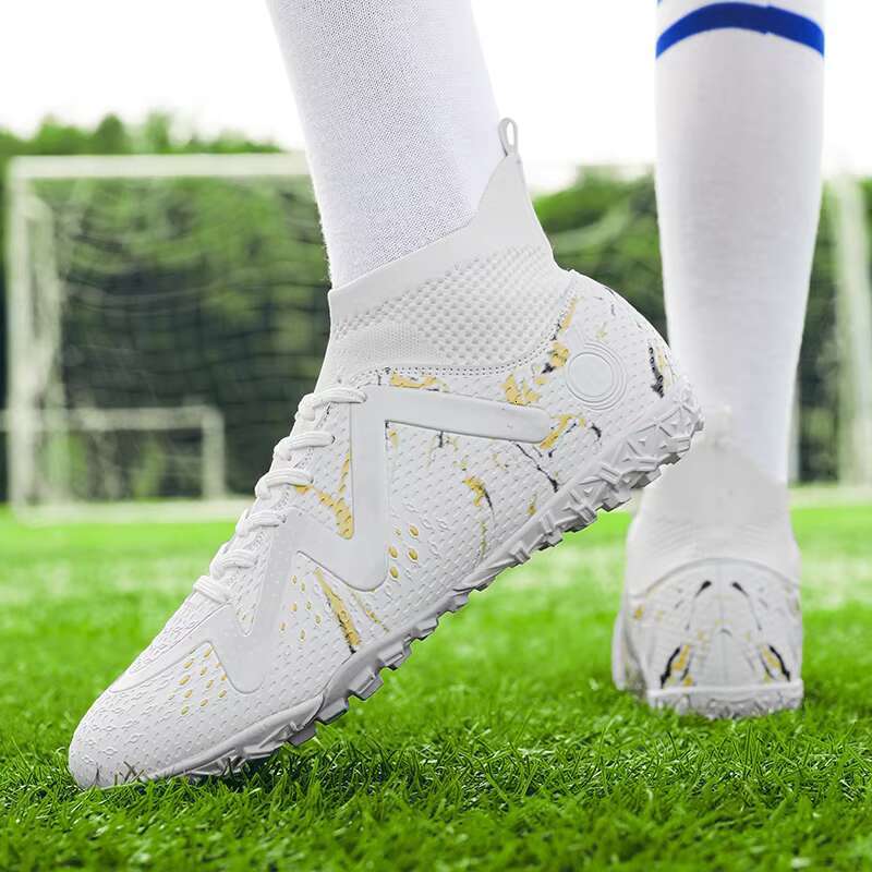 2024 Men's Shoes Large Size Ultralight Football Boys Sneakers Non-Slip AG/TF Soccer Cleats Ankle Boots Unisex