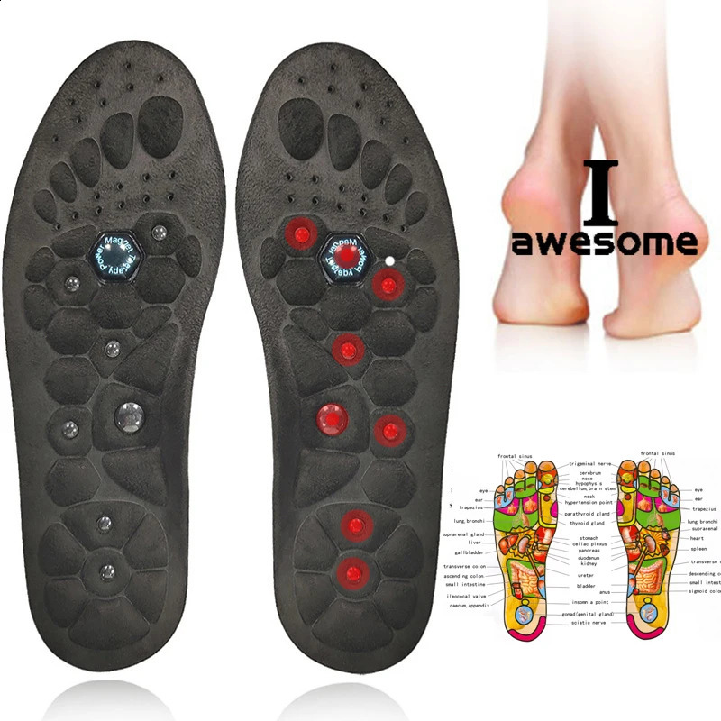 Magnetic Massage Insoles For Foot Acupressure Therapy Reflexology Pain Relief Health Massager Arch Support Shoes Soles Inserts 250120