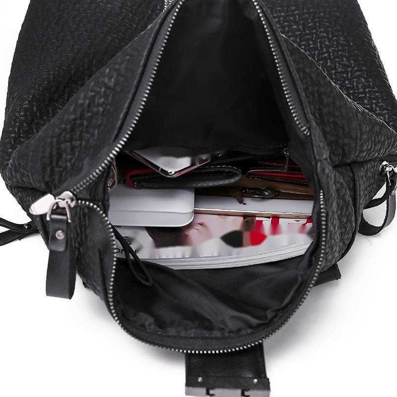 Womens Backpack New Leather Fashion Leisure Travel Bag Lock Buckle Black Backpack Women
