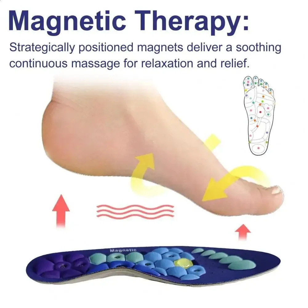 Magnetic Insoles for Unisex EVA Foot Massage Orthopedic Acupressures Pads Foot Health Slim Legs Arch Support Foot Insole Therapy 250120