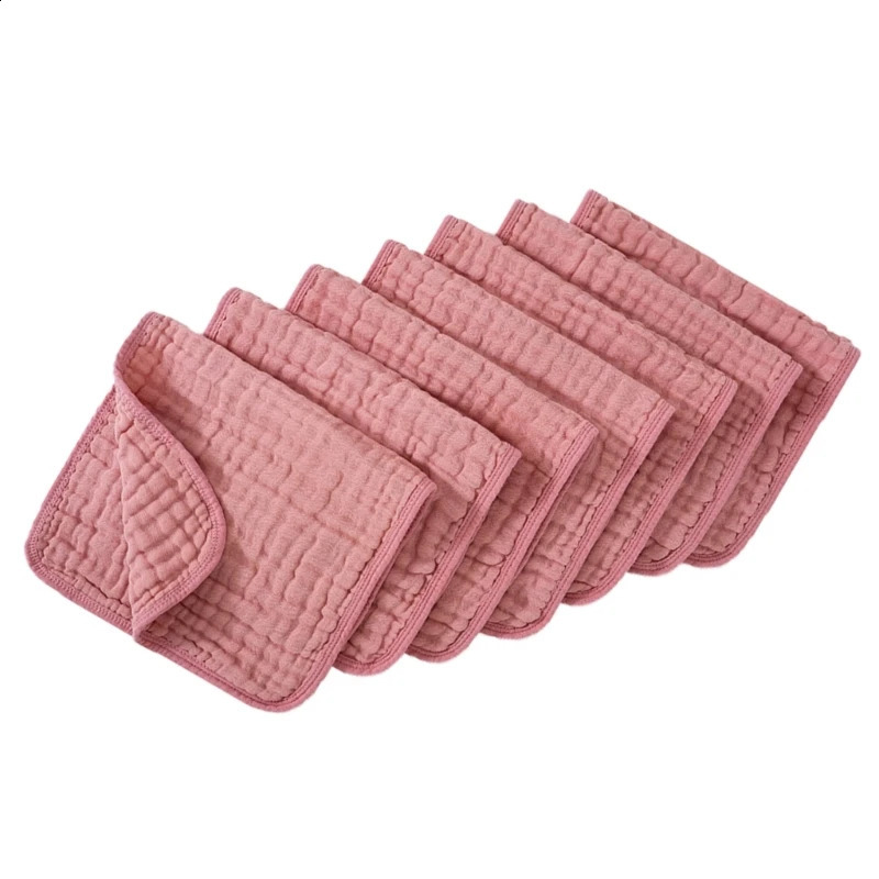 Pack of 6pcs Cotton Bib Baby Burp Cloths Soft Absorbent Face Towel Shoulder Pad 6-layer for Drooling and Teething A2UB 250114